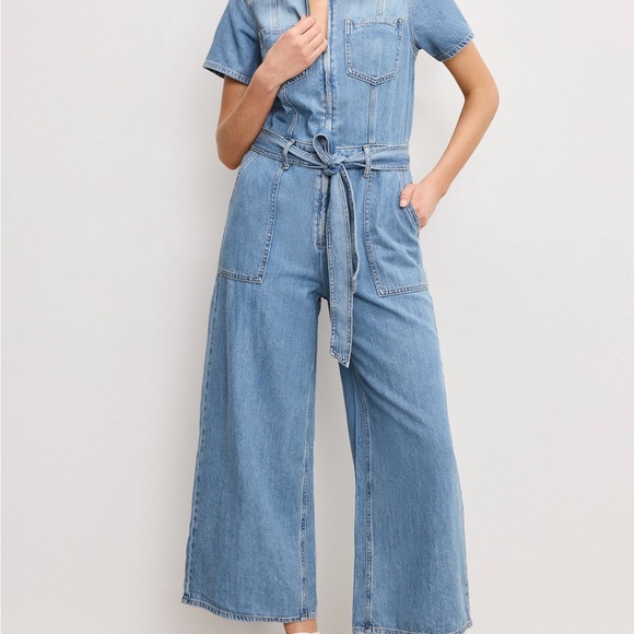 Good American Light Blue Denim Jumpsuit